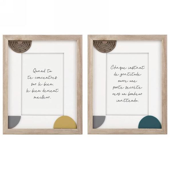 Cadre photo 5 po x 7 po avec textes inspirants