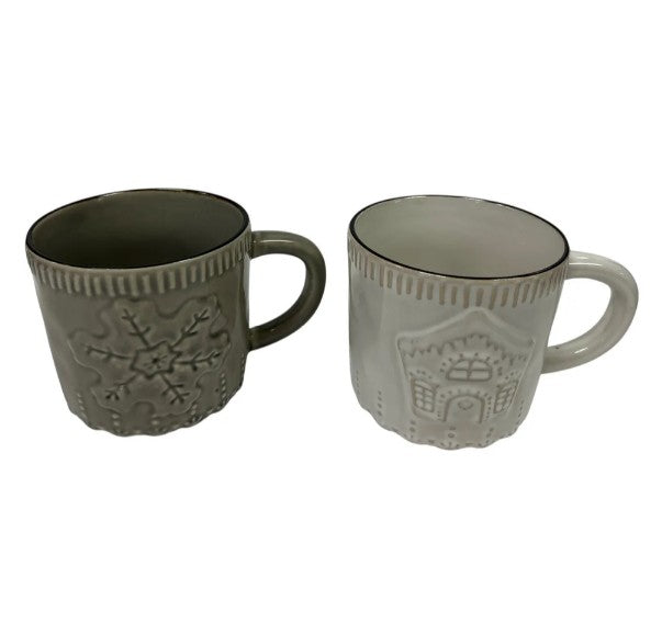 Tasse à café 16 oz motif de Noël embossé