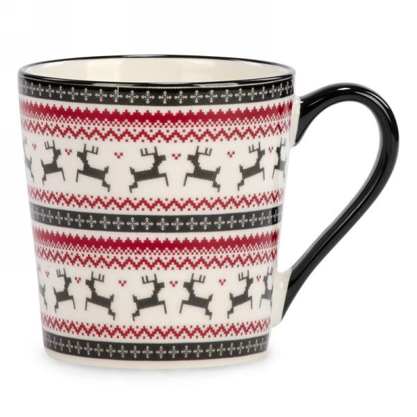 Tasse à café motif de tricot cerfs 4 po x 4 po