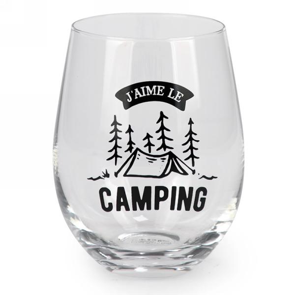 Verre à vin sans pied j'aime le camping