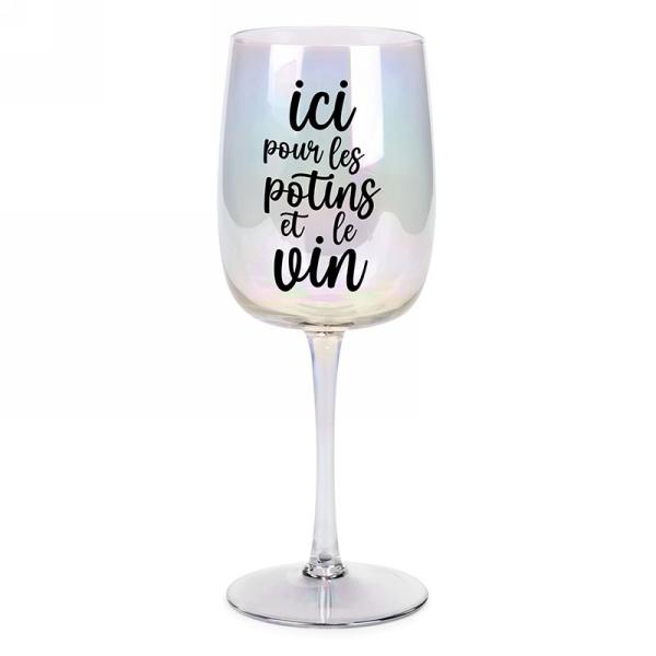 Coupe à vin Ici pour les potins et le vin