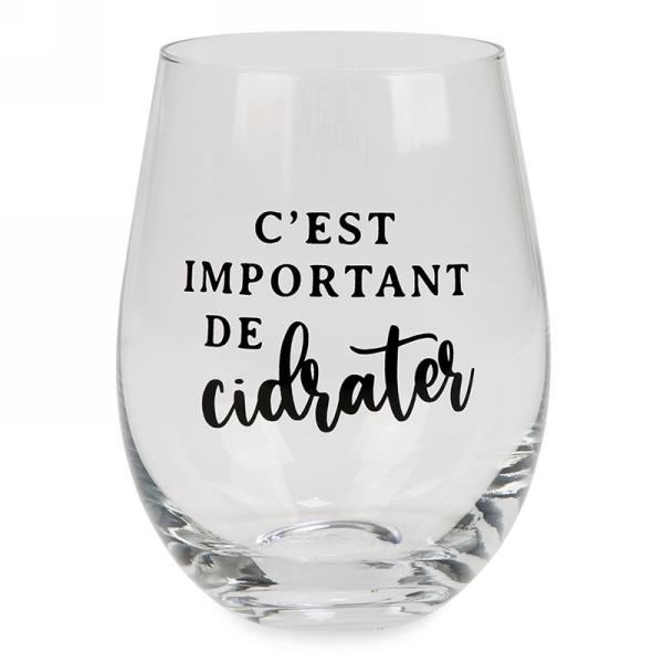 Verre à vin sans pied c'est important de cidrater