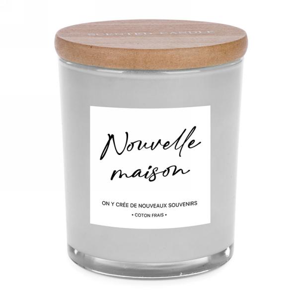 Chandelle parfumée dans un pot en verre 4 po x 5 po coton frais