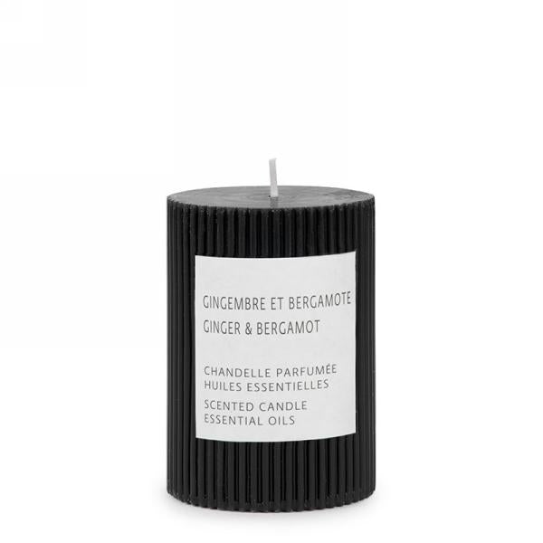 Chandelle pilier parfumée 3 po x 4 po Gingembre et bergamote