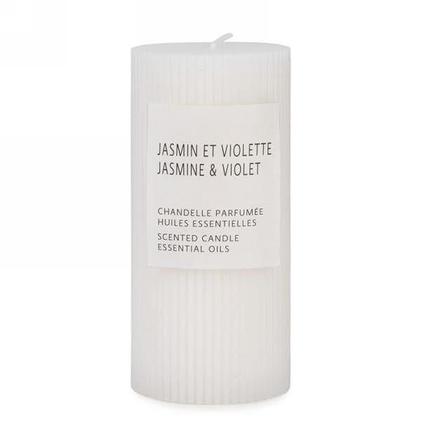 Chandelle pilier parfumée 3 po x 6 po Jasmin et violette