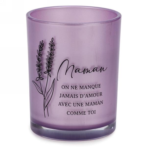 Chandelle parfumée pot en verre 4 po x 5 po Mauve Maman