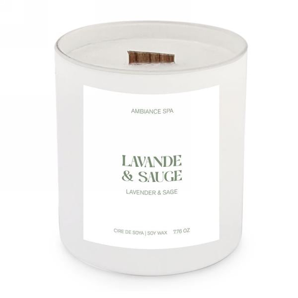 Chandelle au soya parfumée 3 po x 4 po Lavande et sauge