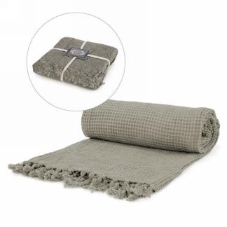 Jeté 48 po x 70 po texturé gaufrée vert kaki