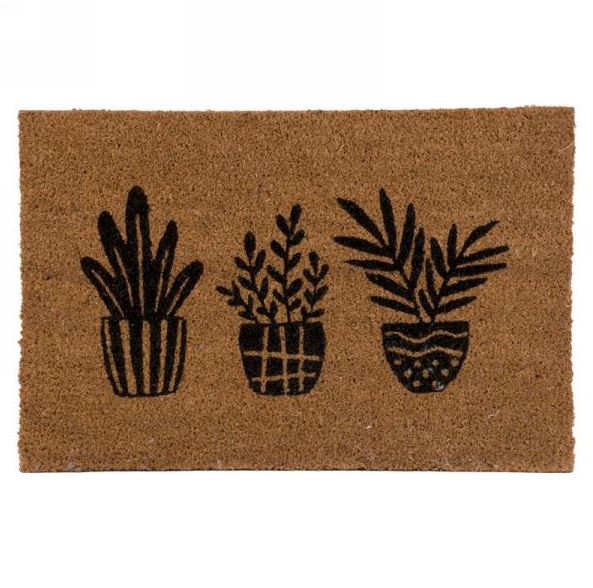 Tapis d'entrée en coco 24 po x 16 po cactus