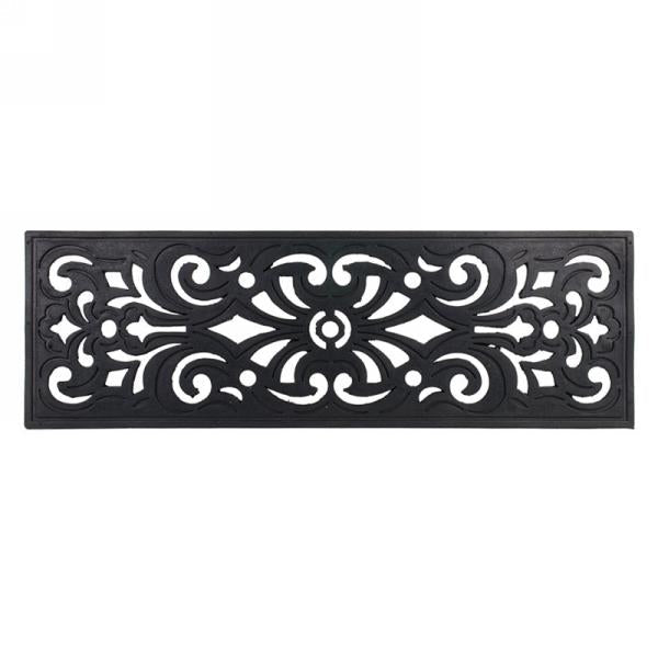 Tapis anti-dérapant pour marche en caoutchouc noir 10 po x 30 po