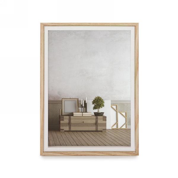 Cadre photo en bois naturel et blanc