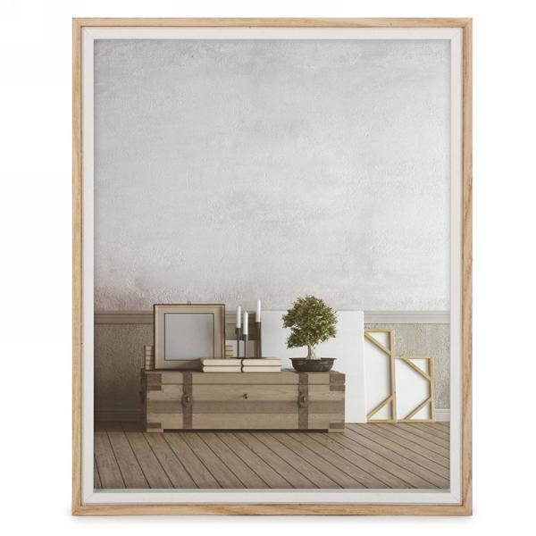 Cadre photo en bois naturel et blanc