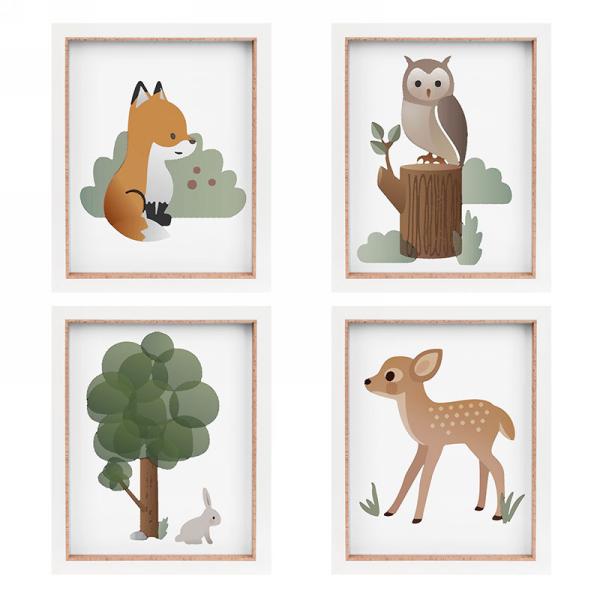 Tableau 8 po x 10 po animaux de la forêt modèles