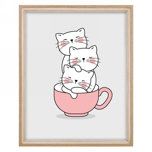 Cadre photo 8 po x 10 po trio de chats