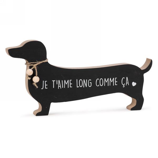 Décoration chien "je t'aime long comme ça"