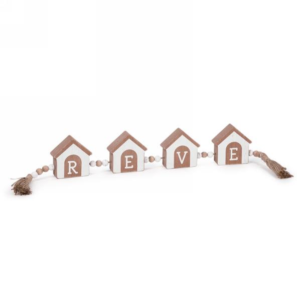 Déco RÊVE 23 po x 2,5 po blanc et naturel