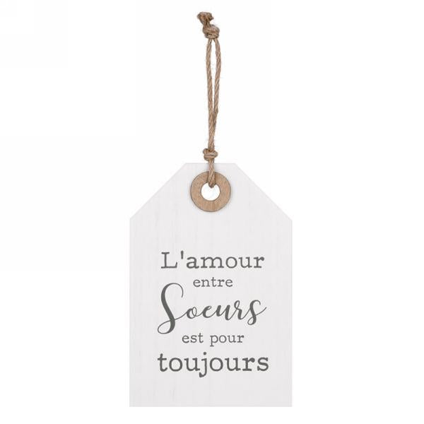 Plaque décorative "L'amour entre sœurs est pour toujours"