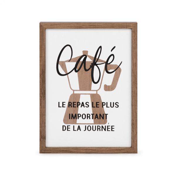 Plaque murale "Café, repas le plus important"