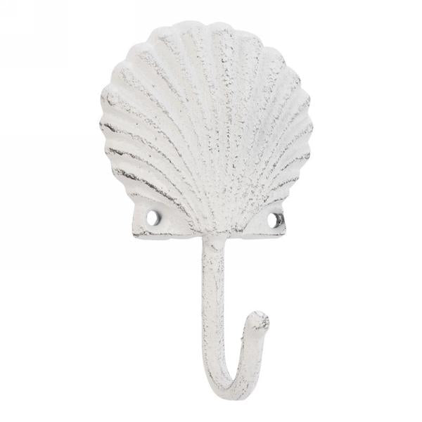 Crochet mural coquillage blanc
