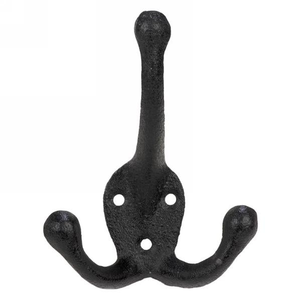 Crochet décoratif triple branche noire