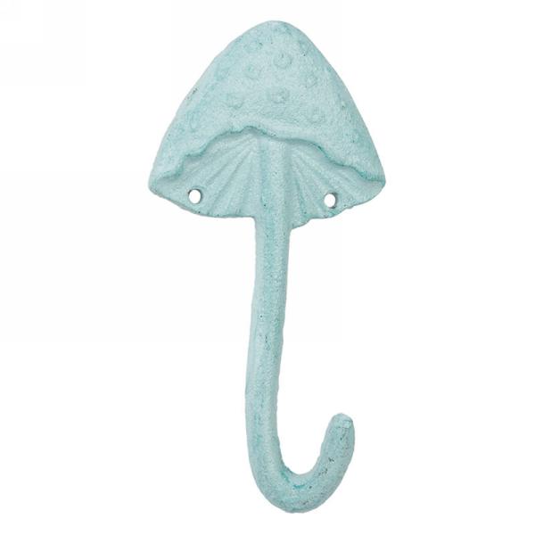 Crochet décoratif champignon bleu pâle