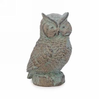 Hibou vert antique 2,5 po x 2,5 po x 4 po