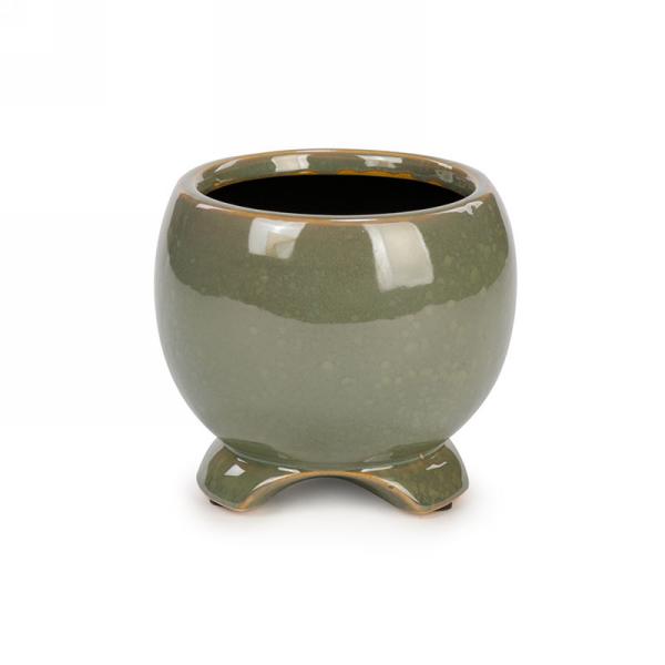 Cache-pot en céramique vert