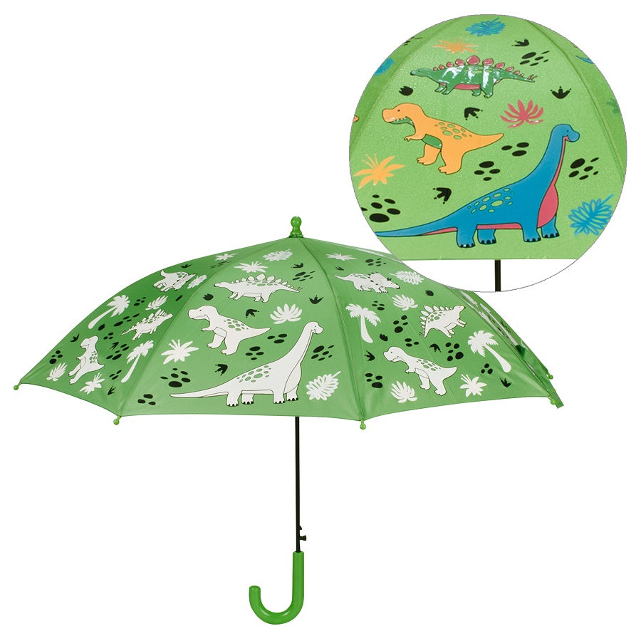 Parapluie 34 po qui change de couleur lorsque mouillé motif de dinosaures