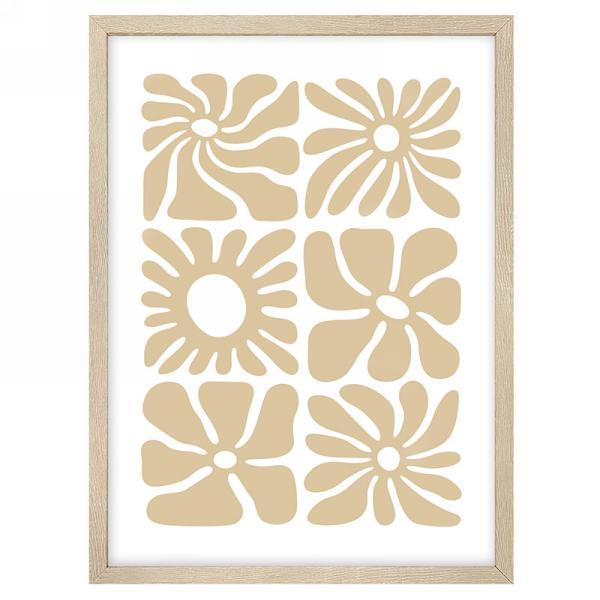 Cadre avec motif beige 12 po x 16 po