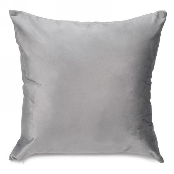 Coussin 17 po x 17 po en velours gris