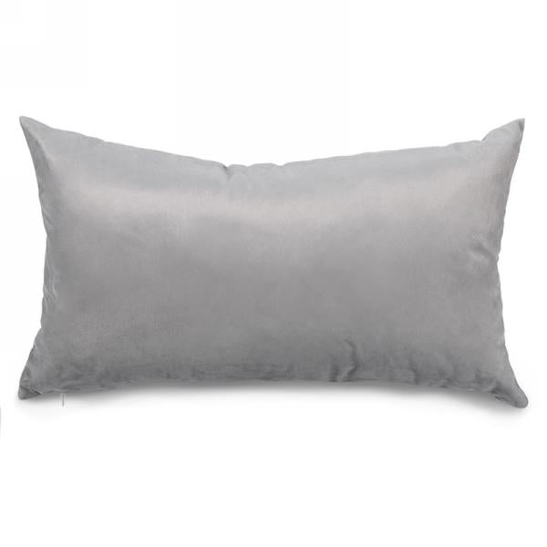 Coussin 12 po x 20 po en velours gris