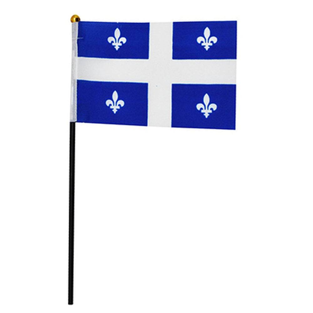 Drapeau du Québec 4 po x 6 po sur bâton
