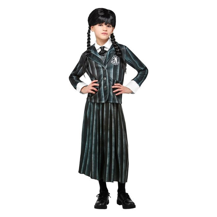 Costume enfant Mercredi Addams - uniforme noir rayé