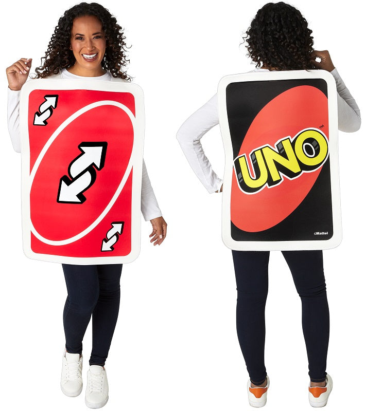 Costume adulte carte Uno rouge change de sens