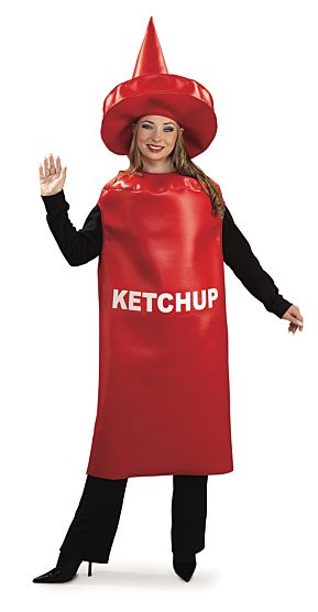 Costume adulte bouteille de ketchup