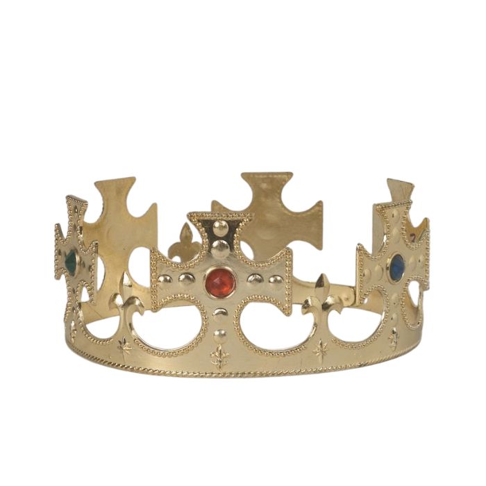 Couronne de roi or et pierres précieuses pour adulte