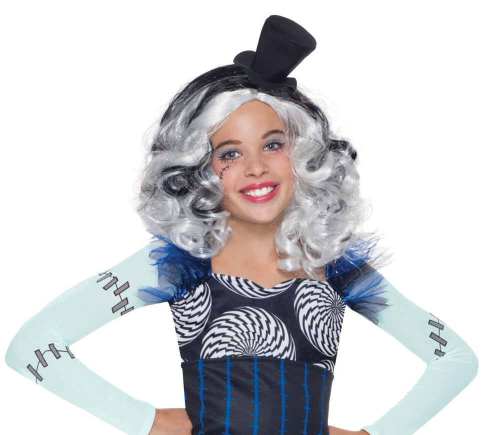 Perruque enfant fille blanche et noire Frankie Stein (Monster High)