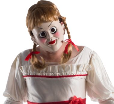 Perruque adulte femme blonde et masque Annabelle