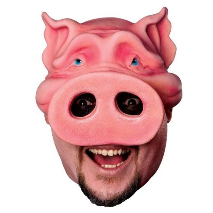Demi-masque en latex tête de cochon pour adulte