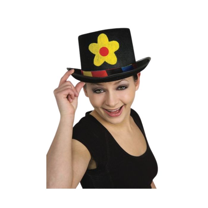 Chapeau haut-de-forme clown noir