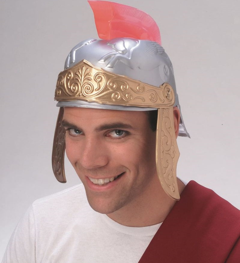 Casque de romain argent et or pour adulte