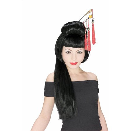 Perruque adulte femme noire longue asiatique