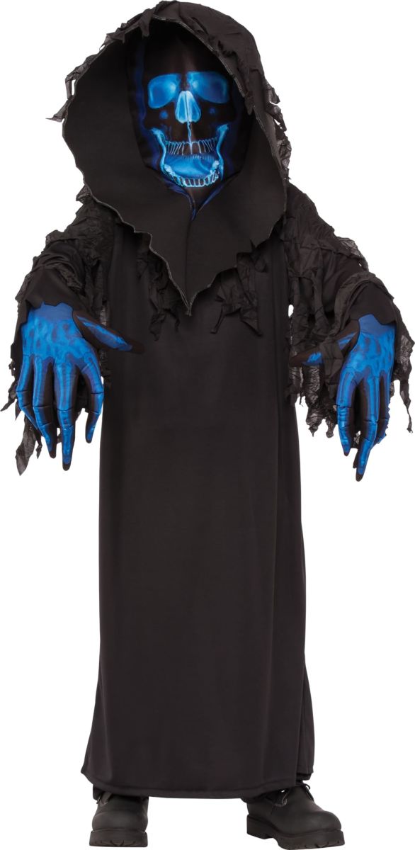 Costume enfant fantôme noir masque bleu