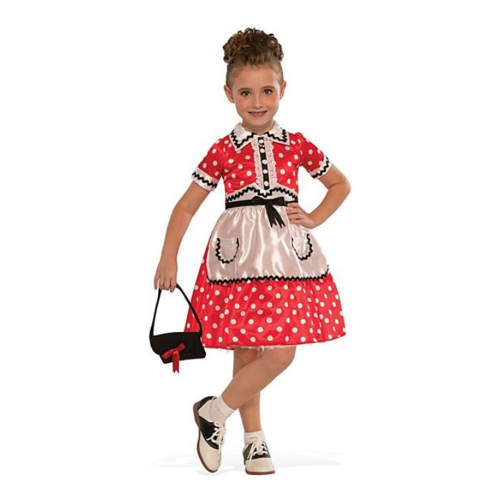 Costume enfant robe rouge à pois blanc