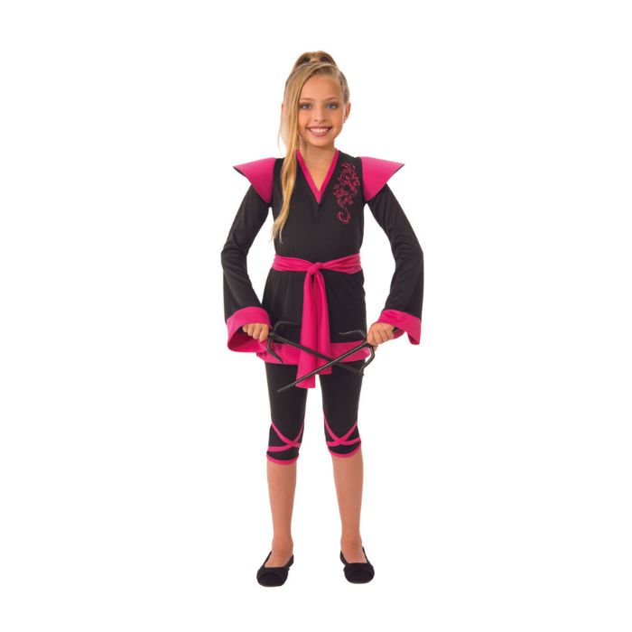 Costume enfant ninja noir et rose (S)