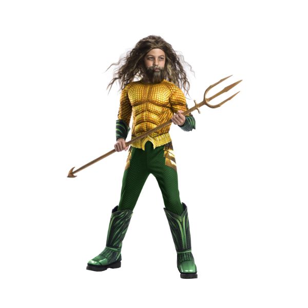 Costume enfant Aquaman vert et or (M)