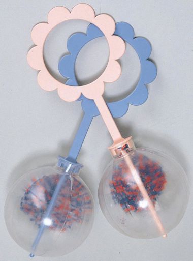Hochet de bébé rose ou bleu géant