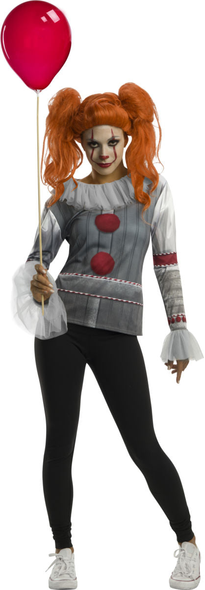 Costume femme Pennywise chandail et maquillage (S)
