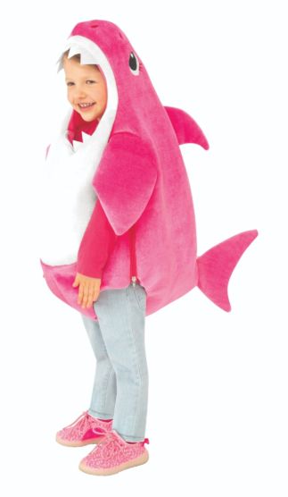 Costume enfant Baby Shark - requin rose (S)