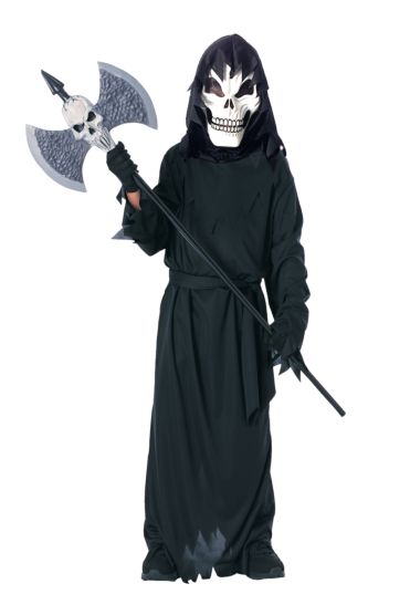 Costume enfant faucheur avec tête squelette